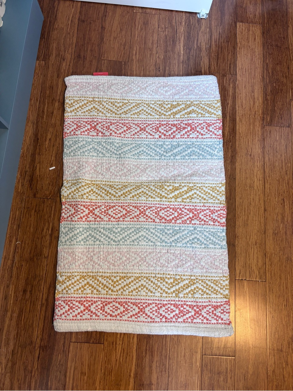 Opalhouse Pastel Pink, Mustard & Cream Woven Cotton Rug